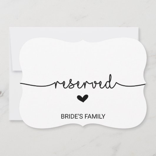 Love Hearts Reserved Sign Kaart (Voorkant)