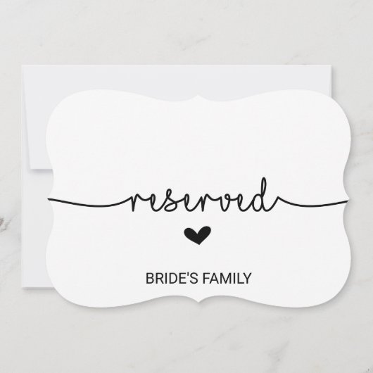 Love Hearts Reserved Sign Kaart (Achterkant)