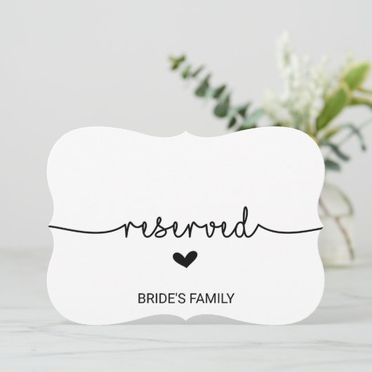 Love Hearts Reserved Sign Kaart (Staand voorkant)