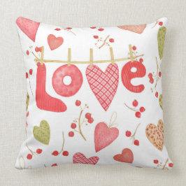 Love Hearts Retro Valentijnsdag Cadeaupatroon Kussen