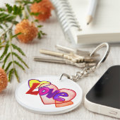 Love Hearts Ring Art Sleutelhanger (Voorkant Rechts)