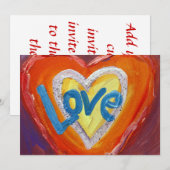 Love Hearts Ripple Custom Invitation of Invite Kaart (Voorkant / Achterkant)