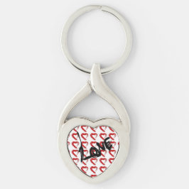 Love Hearts Rits Charm Sleutelhanger
