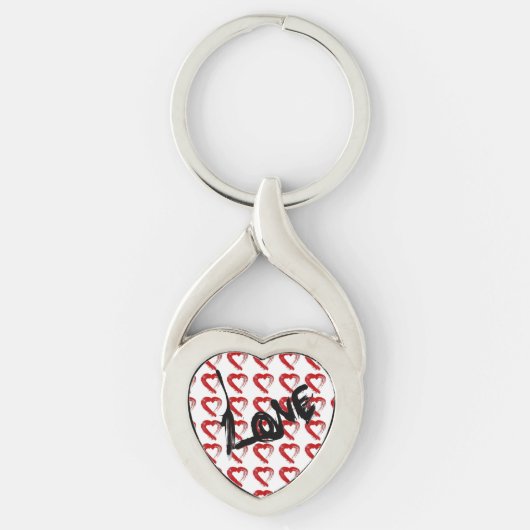 Love Hearts Rits Charm Sleutelhanger (Voorkant)