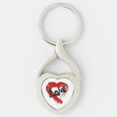 Love Hearts Rits Charm Sleutelhanger (Voorkant)