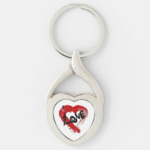Love Hearts Rits Charm Sleutelhanger