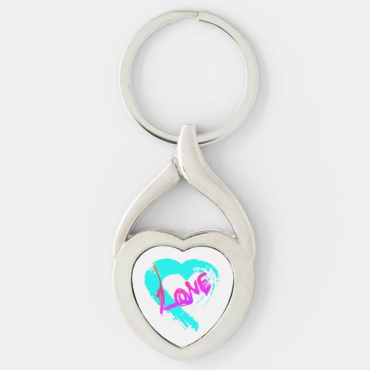 Love Hearts Ritscharme Sleutelhanger (Voorkant)