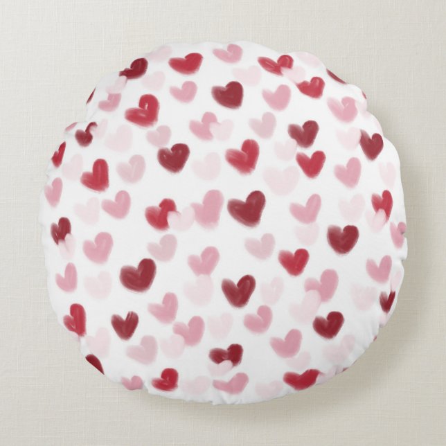 Love Hearts Rond Kussen (Voorkant)