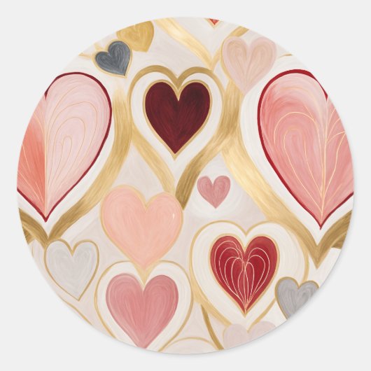 Love Hearts Ronde Sticker (Voorkant)