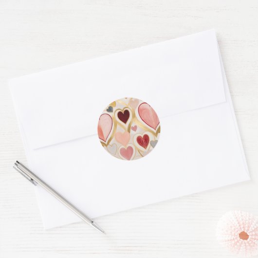 Love Hearts Ronde Sticker (Envelop)