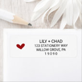 Love Hearts | Rood huwelijkslabel Etiket (Insitu)