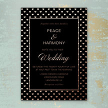 Love Hearts Roos Gold Black Wedding