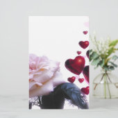 Love Hearts Rozen Blossom Flower Destiny Natuur Briefpapier (Staand voorkant)