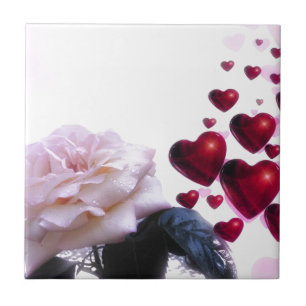 Love Hearts Rozen Blossom Flower Destiny Natuur Tegeltje
