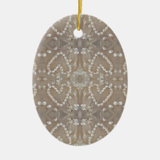 Love Hearts Sea Shells, Romantic Exotic Tropical Keramisch Ornament (Voorkant)