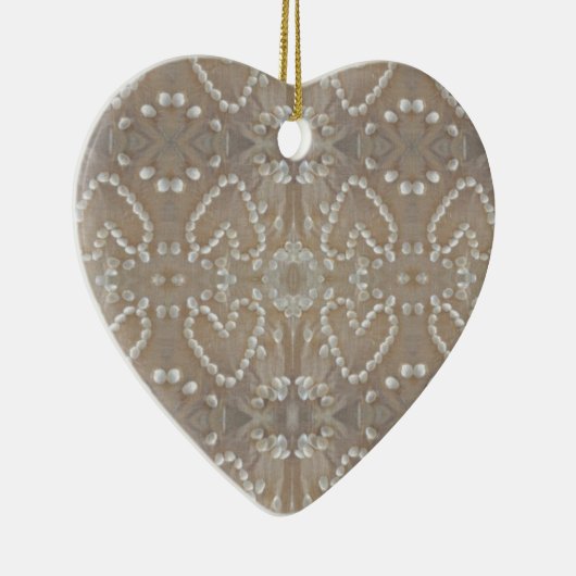 Love Hearts Sea Shells, Romantic Exotic Tropical Keramisch Ornament (Rechts)