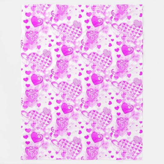Love Hearts - Seamless Pattern 6 Fleece Deken (Voorkant)
