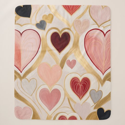 Love Hearts Sherpa Deken (Voorkant)