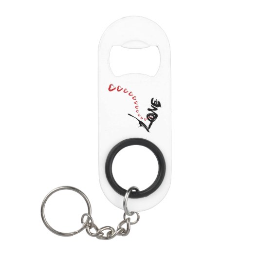 Love Hearts Sleutelhanger Bottle Opener Mini Flessenopener (Voorkant)