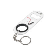 Love Hearts Sleutelhanger Bottle Opener Mini Flessenopener (Achterkant Gekanteld)