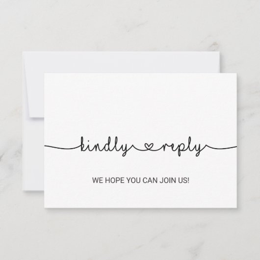 Love Hearts Song Request RSVP Card (Voorkant)