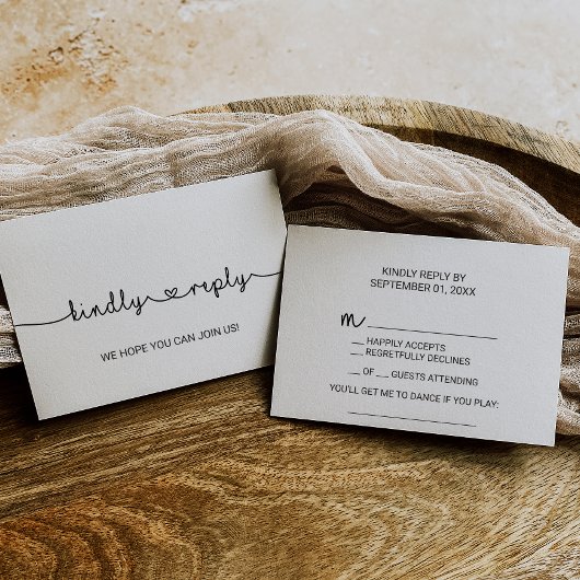 Love Hearts Song Request RSVP Card