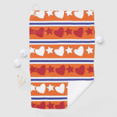 Love Hearts Star Stripes Golfhanddoek (Insitu)