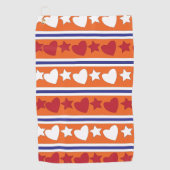 Love Hearts Star Stripes Golfhanddoek (Voorkant)