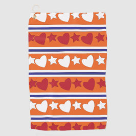 Love Hearts Star Stripes Golfhanddoek