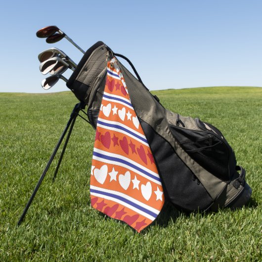 Love Hearts Star Stripes Golfhanddoek (Groen)