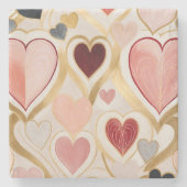 Love Hearts Stenen Onderzetter (Voorkant)