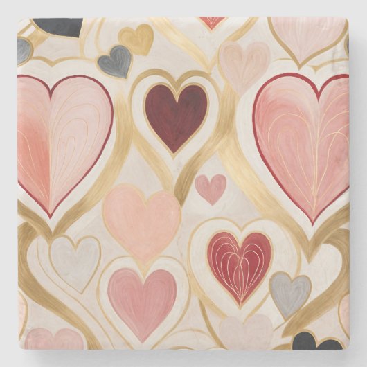 Love Hearts Stenen Onderzetter (Voorkant)