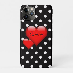 Love Hearts Stippenpatroon Monogram Case-Mate iPhone Case