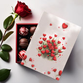 Love Hearts Teddy Bear en Rozen Valentijnsdag Kaart