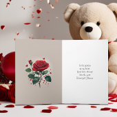Love Hearts Teddy Bear en Rozen Valentijnsdag Kaart
