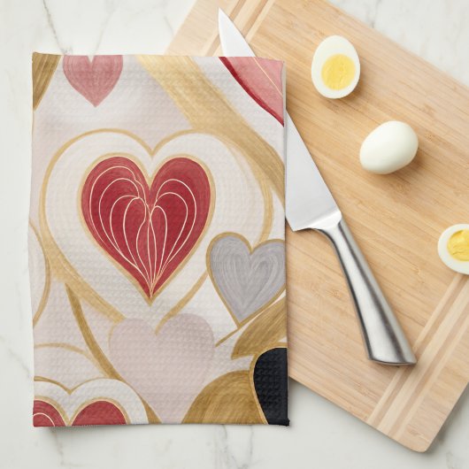 Love Hearts Theedoek (Quarter Fold)