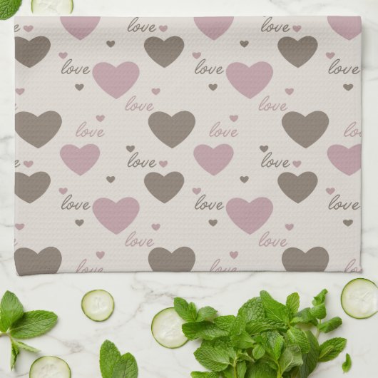 Love Hearts Theedoek (Gevouwen)