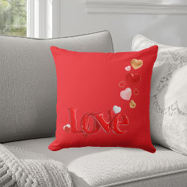Love & Hearts Throw Pillow Kussen