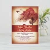 Love Hearts Tree huwelijksaankondiging - Uitnodigi Kaart (Staand voorkant)