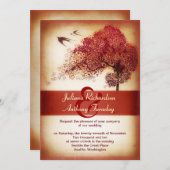 Love Hearts Tree huwelijksaankondiging - Uitnodigi Kaart (Voorkant / Achterkant)