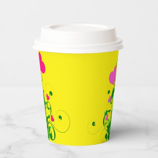 Love Hearts Tree Papieren Bekers (Links)