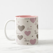 Love Hearts Tweekleurige Koffiemok (Links)