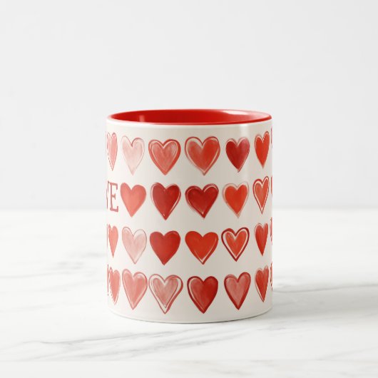 Love Hearts tweetonige Mok (Center)