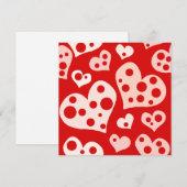 LOVE Hearts Valentijn Designer Square Note Kaart (Voorkant / Achterkant)