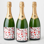 Love Hearts Valentijns Galentines Palentines Sparkling Wijnetiket (Flessen)