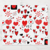 Love Hearts Valentijns Galentines Palentines Sparkling Wijnetiket (Enkel label)