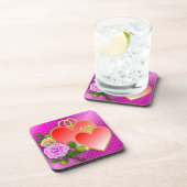 Love Hearts Valentijnsdag-20362 Bier Onderzetter (Rechterzijde)