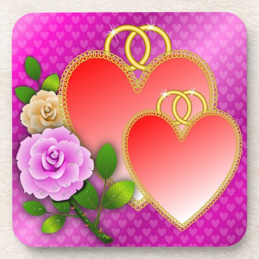 Love Hearts Valentijnsdag-20362 Bier Onderzetter (Voorkant)