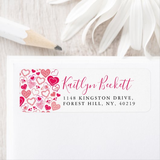 Love Hearts Valentijnsdag Etiket (Insitu)