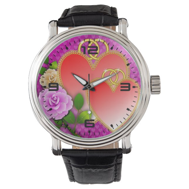 Love Hearts Valentijnsdag Horloge (Voorkant)